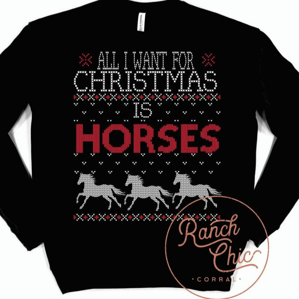 Horse christmas sweater best sale