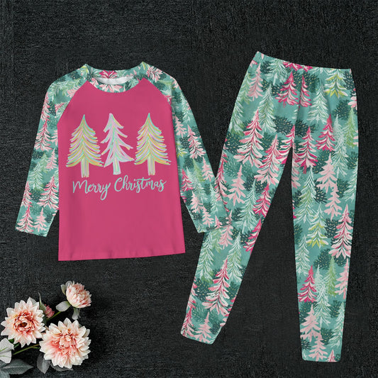 Pink  Trees Youth Pajamas