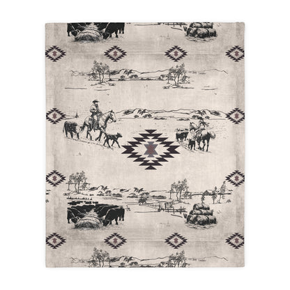 Frontier Frost Prairie Two Sided Minky Blanket