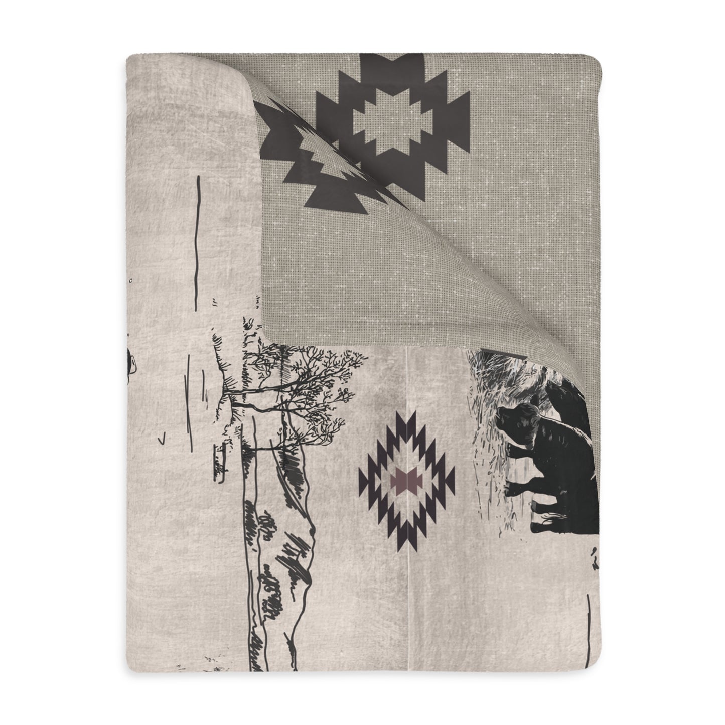 Frontier Frost Prairie Two Sided Minky Blanket