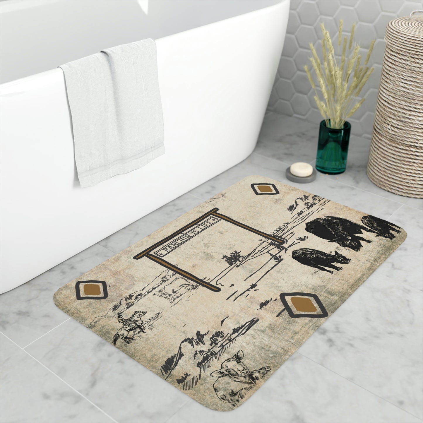 Pairs Memory Foam Bath Mat